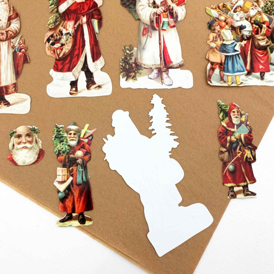 Mixed Santa Scraps Loose Christmas Paper Scrap Pack